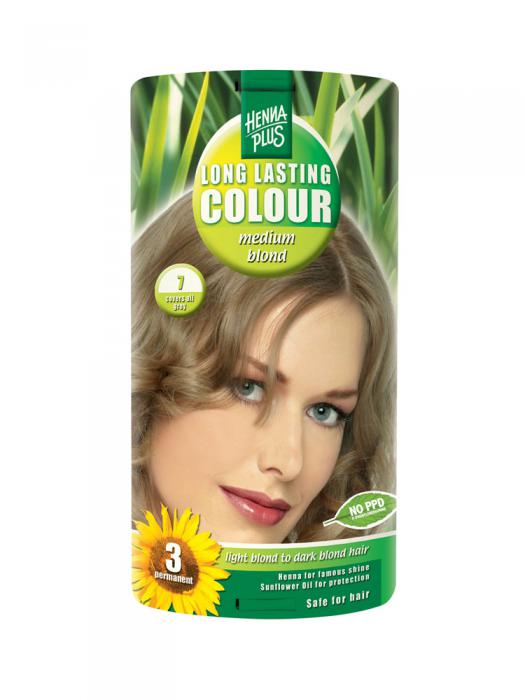 Vopsea de Par HennaPlus Long Lasting Colour - Medium Blond 7