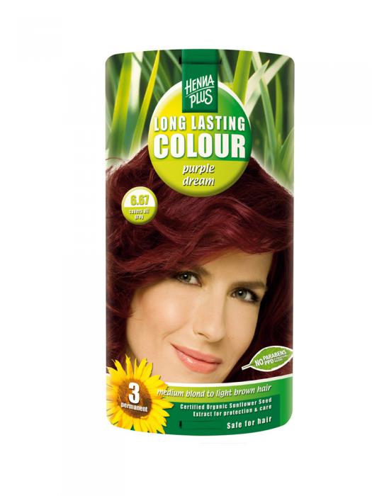 Vopsea de Par HennaPlus Long Lasting Colour - Purple Dream 6.67