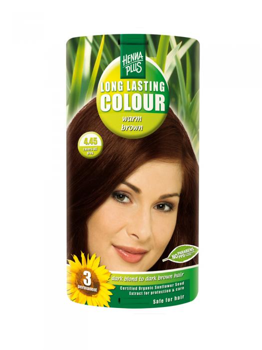 Vopsea de Par HennaPlus Long Lasting Colour - Warm Brown 4.45