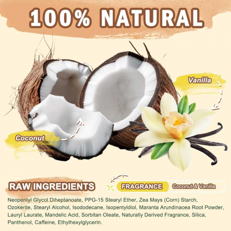 Deodorant Stick fara aluminiu cu Cocos Si Vanilie, 72h Protectie, Unisex, 75 g1