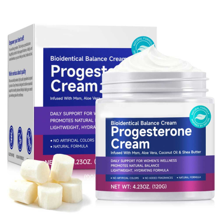 Crema cu Progesteron Bioidentic Natural pentru Suport Menopauza, Menstruatie si Echilibru Hormonal, 120 g