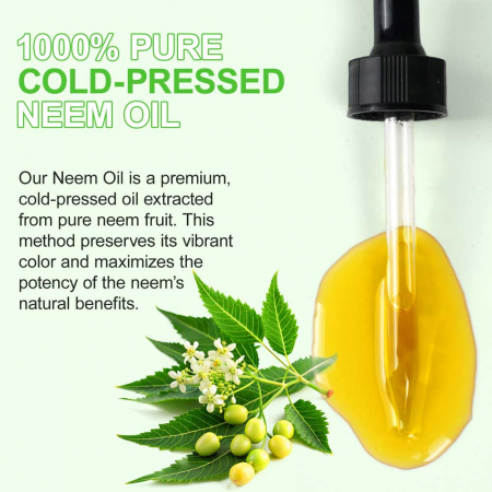 Ulei Organic de Neem, 100% Natural, Premium, Fara Hexan, pentru Piele, Scalp si Par, 60 ml2