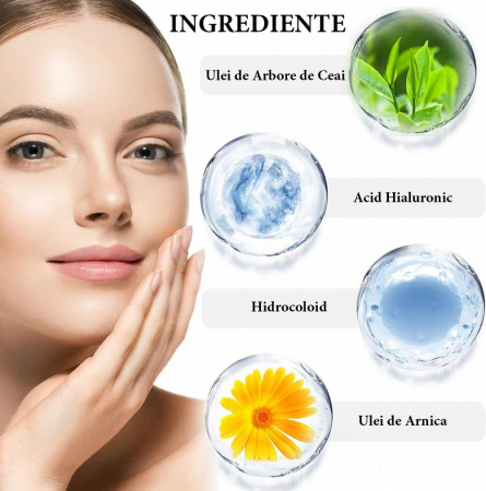 Plasturi Hidrocoloidali Anti-Acnee, Set 20 Bucăți, Transparenți, Ultra-subțiri, Formulă Premium2