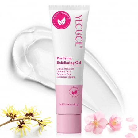 Gel exfoliant cu jojoba, aloe vera și niacinamide – curăță porii, 50 g