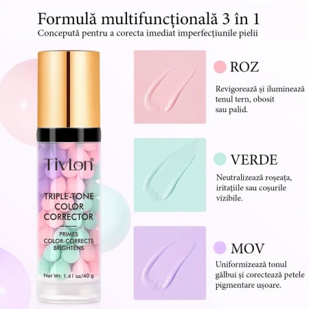 Primer Corector 3 în 1 cu SPF 50 – Hidratează, Matifiază și Uniformizează Tonul Pielii, 40 g1