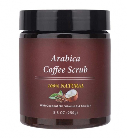 Scrub de Corp si Fata 100% Natural cu Extract de Cafea si Sare din Marea Moarta, Arabica Coffee Scrub, 250 g