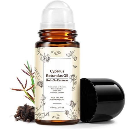 Ulei de Cyperus Rotundus, Roll-On 100% Natural pentru Reducerea Cresterii Parului Nedorit, 60 ml