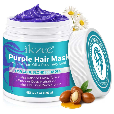 Masca de Par Violet pentru Neutralizarea Tonurilor Galbene cu Ulei de Rozmarin si Argan, 120g