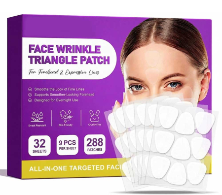 Set 288 Plasturi Antirid Faciali, Reutilizabili, pentru Noapte -  Efect de Netezire si Hidratare