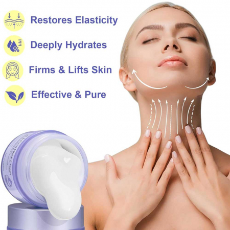 Crema Pentru Tonifierea, Ridicarea Pielii Gatului cu Unt de Cupuacu, Acid hialuronic si Cofeina, 50 ml 2
