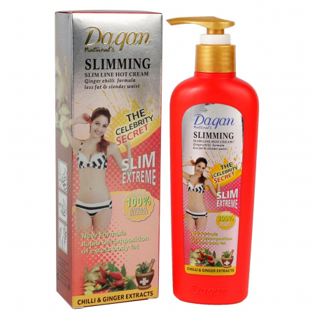 Crema cu efect de incalzire, extract de Chili si Ghimbir, 100% Extracte Naturale, Efect de Slabire, Dagan Slimming, 200 ml 