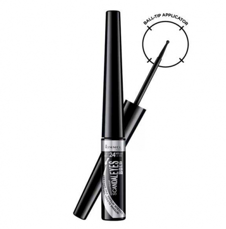 Tus de ochi lichid Rimmel London ScandalEyes Bold Waterproof, Black, 2.5 ml1