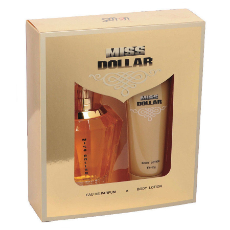 Set Cadou Miss DOLLAR cu Apa de Parfum Saffron London, dama, EDP, 100 ml si Lotiune de Corp, 100 ml
