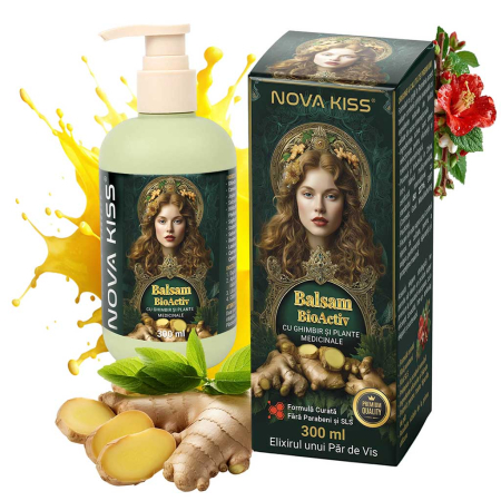 Balsam BioActiv pentru Par cu Ghimbir si Plante Medicinale NOVA KISS®, 300 ml