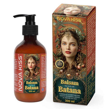 Balsam de Par cu Ulei de Batana pentru Cresterea si Regenerarea Parului NOVA KISS®, Premium, 300 ml