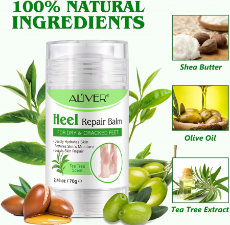 Balsam pentru Repararea Calcaielor Uscate si Crapate, Aroma de Ceai Verde, Aliver 70 g2