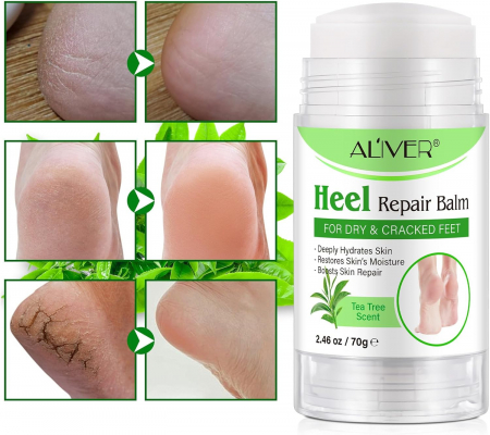 Balsam pentru Repararea Calcaielor Uscate si Crapate, Aroma de Ceai Verde, Aliver 70 g1