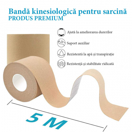 Bandă pentru Sarcină, Ameliorarea Durerilor de Spate și Tensiunilor Musculare, Susținere pentru Burtă și Zona Lombară1