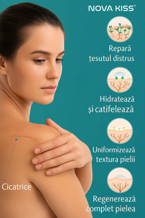 Bandă Premium cu Gel de Silicon Medical pentru Cicatrici, Reutilizabilă, NOVA KISS®4