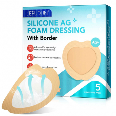Comprese Premium pentru Cicatrici din Spuma de Silicon cu Argint si Margine Adeziva, 5 buc, 18 cm x 18 cm14