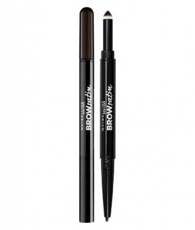 Creion pentru sprancene automatic Maybelline New York Brow Satin Duo, Black Brown