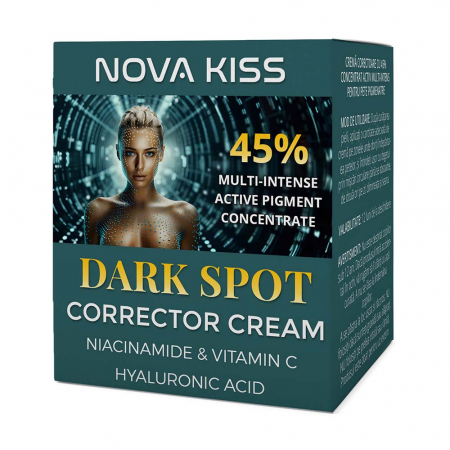 Crema Corectoare cu 45% Concentrat Activ Multi-Intens pentru Pete Pigmentare cu Niacinamide, Vitamina C si Acid Hialuronic, NOVA KISS® Dark Spot, 50 ml1