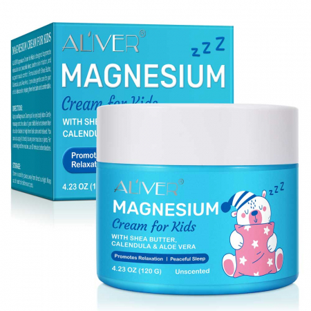 Crema Magneziu Copii cu Unt de Shea, Aloe Vera si Galbenele, Calm si Somn Linistit, 120 g2