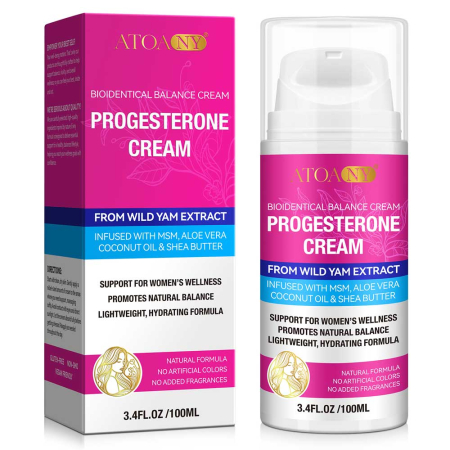 Crema cu Progesteron Bioidentic Natural din Ignama Salbatica, Echilibru Hormonal pentru Femei, cu MSM si Aloe, 100 ml