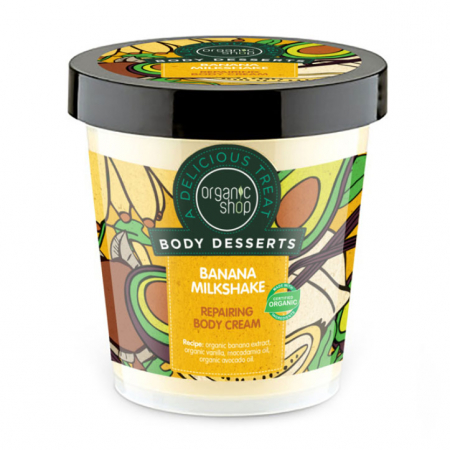 Crema de corp Reparatoare Organic Shop Body Desserts Banana Milkshake, 450 ml0