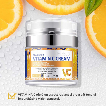 Crema de fata cu 20% Vitamina C activa, Colagen, Acid Hialuronic, Retinol si 3 Peptide Elbbub, 50 ml1