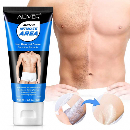 Crema Depilatoare pentru Barbati, Zone Intime, piele sensibila, 60 g2