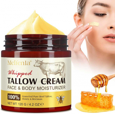 Crema Premium pentru Ingrijirea Pielii din Seu de Vita cu Ceara de Albine si Miere, 100% Pura, 120 g0