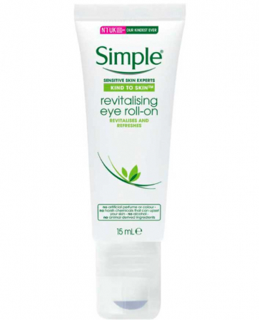 Crema pentru ochi revitalizanta roll-on, hraneste pielea sensibila, Simple, 15 ml