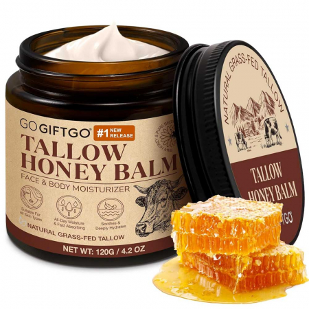 Crema Premium din Seu de Vita 100% Pura cu Ceara de Albine si Miere, Hidratare Profunda, 120 g0