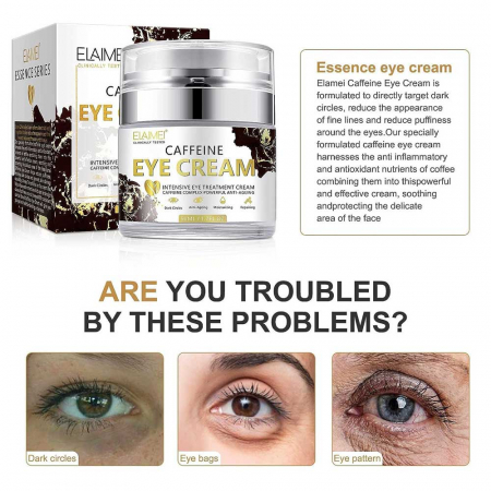 Crema tratament premium pentru ochi cu Extract de Cafea, Efect Anti-Imbatranire si Anti-Cearcan, Elaimei, 50 ml2