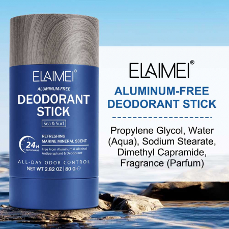 Deodorant Stick fara Aluminiu si fara Alcool, Sea & Surf, 24h Protectie, Barbati, 80 g4