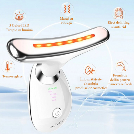 Dispozitiv Facial Profesional Anti-Rid 5 în 1 – LED, EMS, Masaj Termic, Lifting & Rejuvenare2