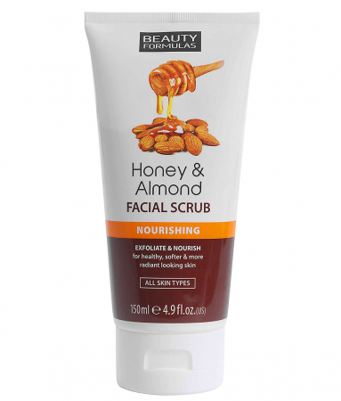 Exfoliant pentru ten cu miere si migdale BEAUTY FORMULAS Honey & Almond Facial Scrub, 150 ml