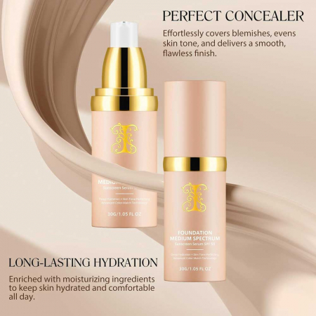 Fond de Ten Adaptabil culorii Tenului, Spectru mediu, SPF 50, Waterproof, 30 g8