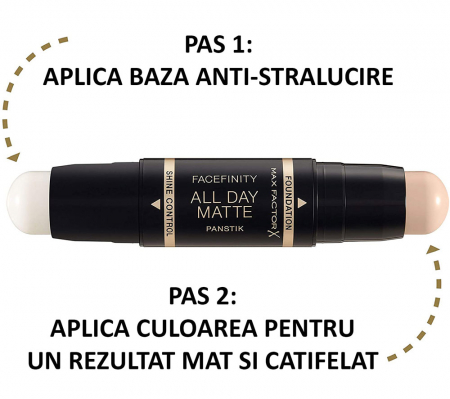 Fond de ten anti-stralucire Max Factor Facefinity All Day Matte Panstik, 40 Light Ivory1