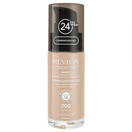 Fond De Ten Revlon Colorstay Oily Skin Cu Pompita - 200 Nude, 30 ml