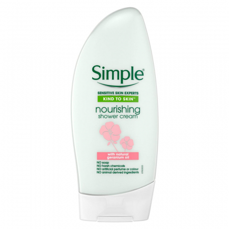 Gel de Dus Crema cu Ulei Natural de Muscate pentru piele sensibila, Simple Nourishing Shower Cream, 250 ml0