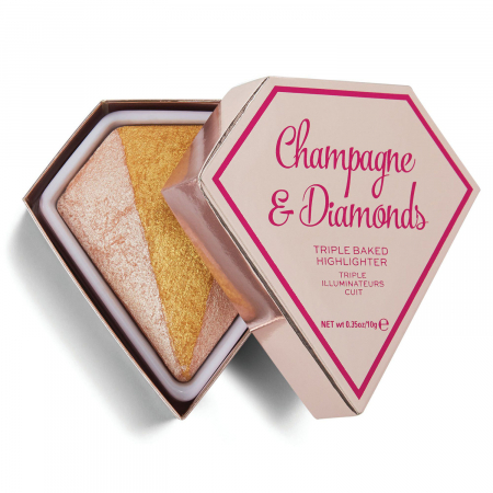 Iluminator Makeup Revolution I ♥ Revolution Triple Baked Highlighter Champagne & Diamonds, 10 g0