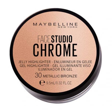 Iluminator Maybelline New York Face Studio Chrome Jelly 30 Metallic Bronze, 9.5 ml0