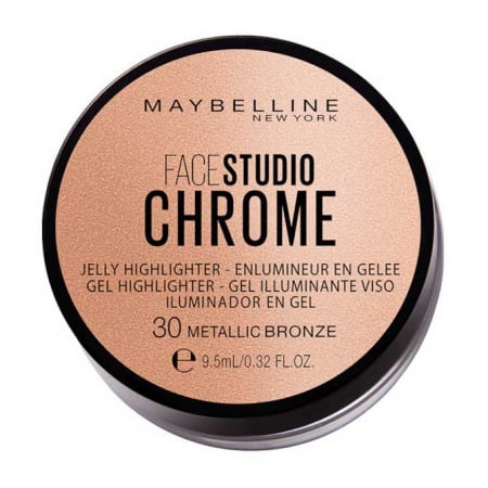 Iluminator Maybelline New York Face Studio Chrome Jelly 30 Metallic Bronze, 9.5 ml