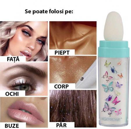 Iluminator Pudra cu Glitter pentru Ten, Corp sau Par, 01 Argintiu2