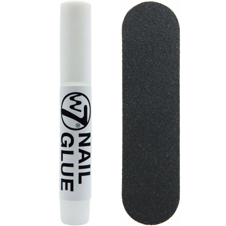 Kit 24 Unghii False W7 Glamorous Nails, White Peach, cu adeziv inclus si pila de unghii1