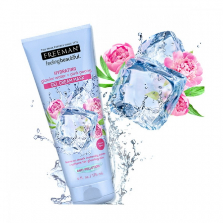 Masca exfolianta hidratanta cu Apa Glaciara si Bujor Roz FREEMAN Gel Cream Mask, efect calmant, 175 ml1