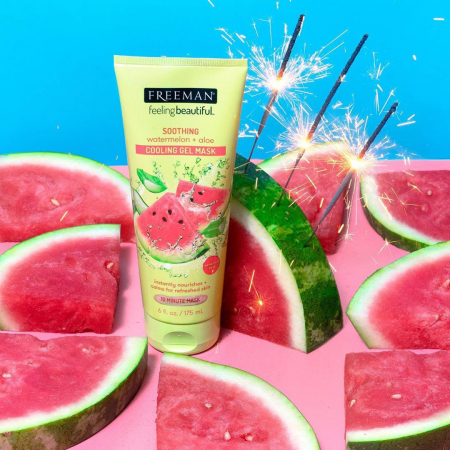 Masca exfolianta racoritoare cu Pepene si Aloe FREEMAN Gel Mask pentru tenul sensibil, efect calmant, 175 ml2