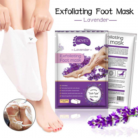Masca Exfolianta pentru Picioare tip Soseta cu Lavanda, Repara Calcaiele Crapate1